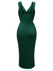 V-neck Sleeveless Dress