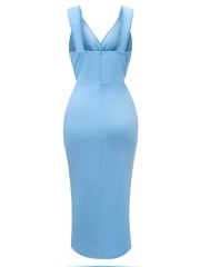V-neck Sleeveless Dress
