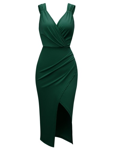 V-neck Sleeveless Dress