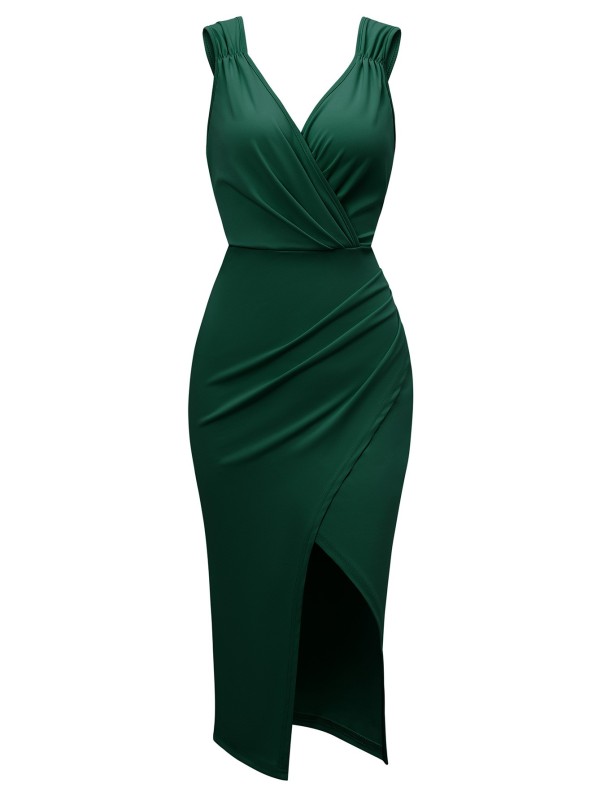 V-neck Sleeveless Dress