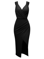 V-neck Sleeveless Dress