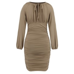 Lace up Long Sleeved Dress