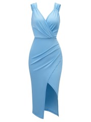 V-neck Sleeveless Dress