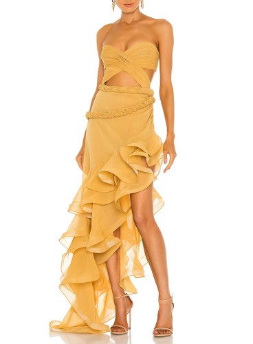 Off Neck Split Dress