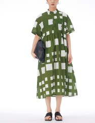 Contrast Color Patchwork Dress