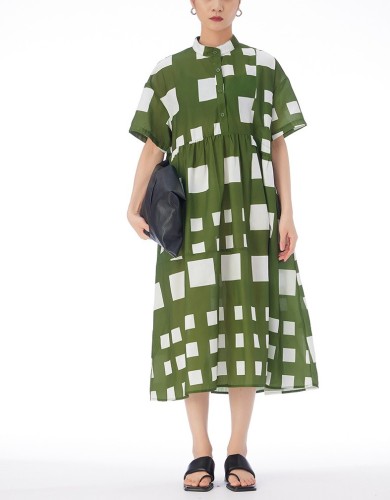 Contrast Color Patchwork Dress