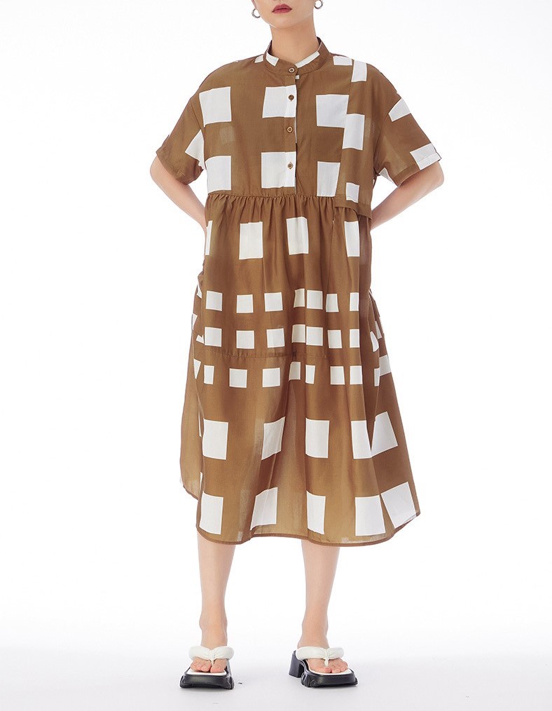 Contrast Color Patchwork Dress
