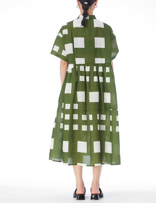 Contrast Color Patchwork Dress