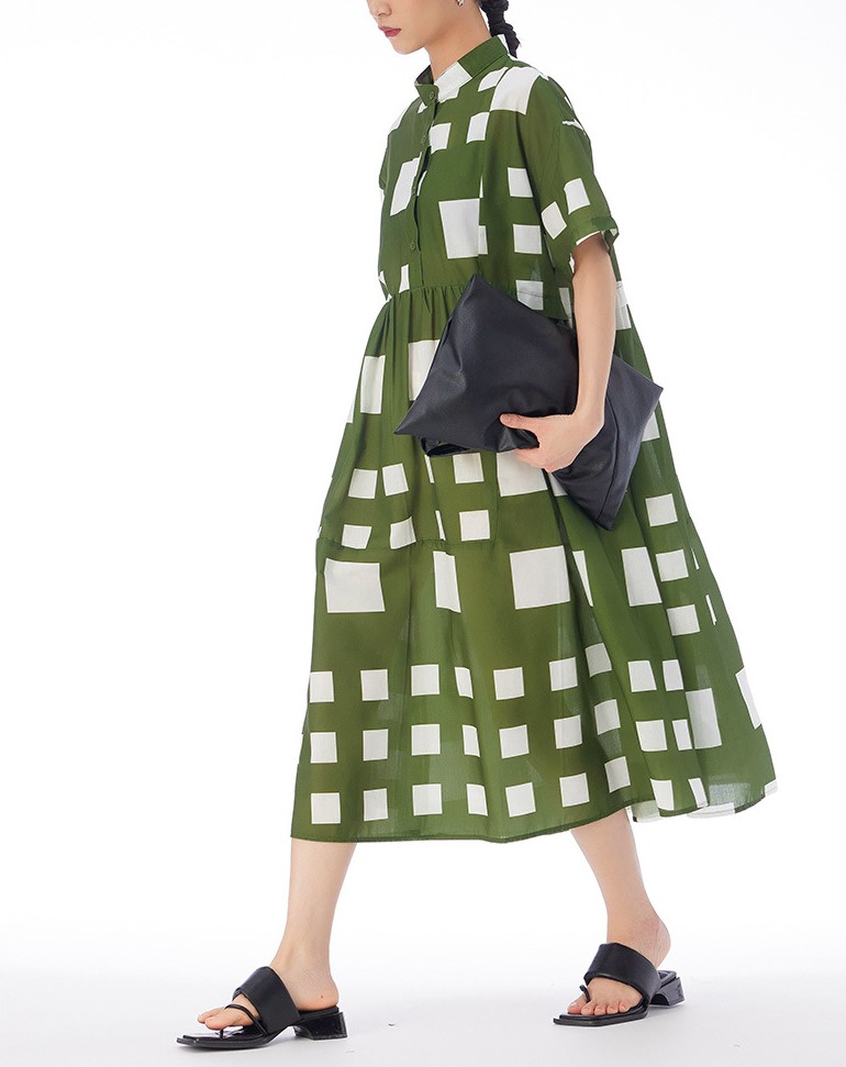 Contrast Color Patchwork Dress