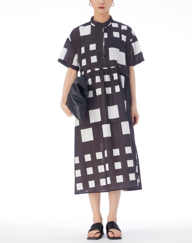 Contrast Color Patchwork Dress