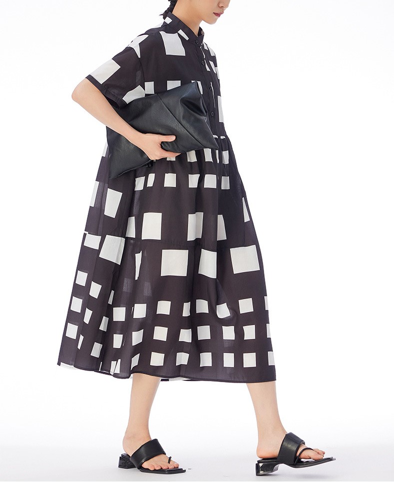 Contrast Color Patchwork Dress