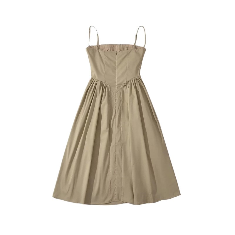 Spliced Slim Fit Slim Strap Dress