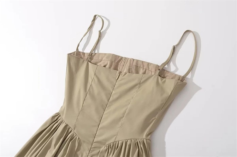 Spliced Slim Fit Slim Strap Dress
