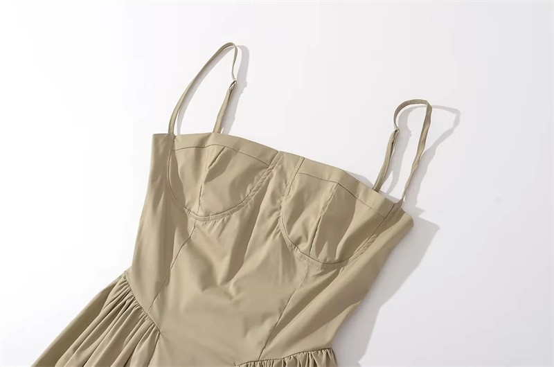 Spliced Slim Fit Slim Strap Dress