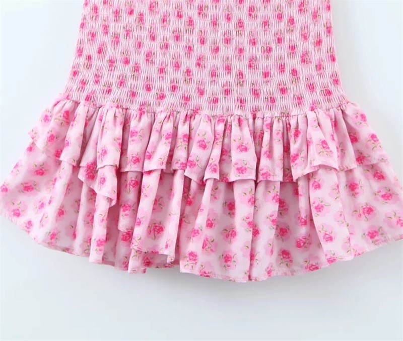 Fragmented Floral Suspender Dress