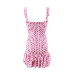 Fragmented Floral Suspender Dress