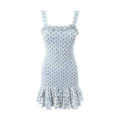 Fragmented Floral Suspender Dress