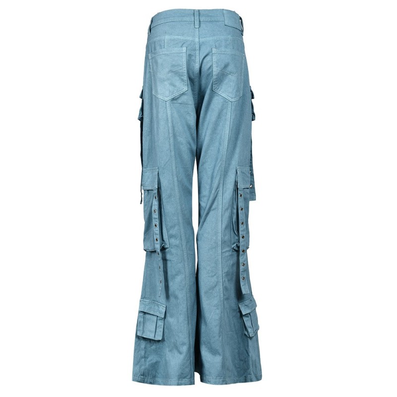 Multi Pocket Flared Pants