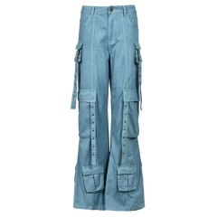 Multi Pocket Flared Pants