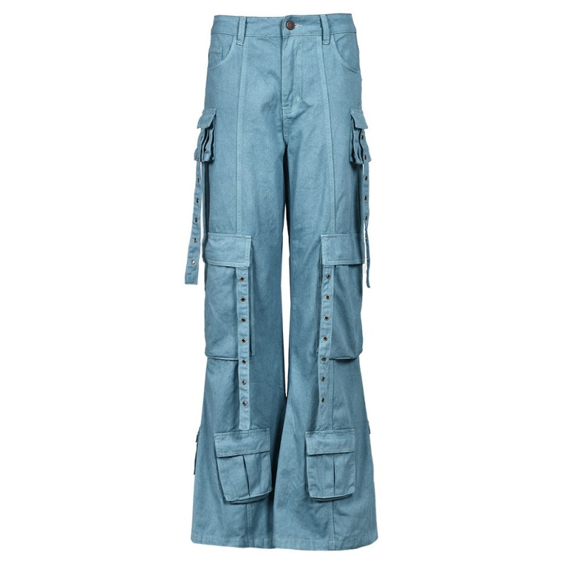 Multi Pocket Flared Pants