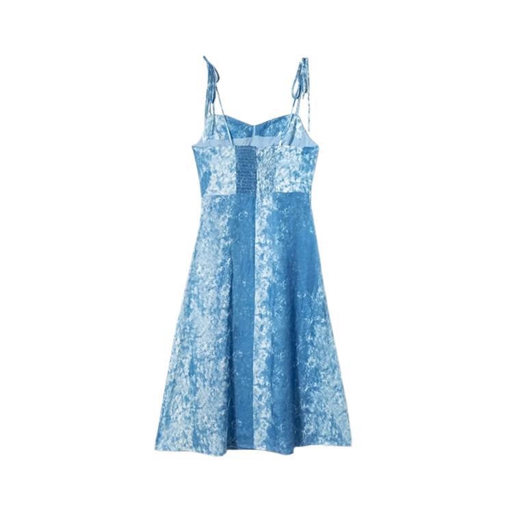 Printed V-neck Strap Dress