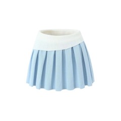 Contrast Knit Short Skirt