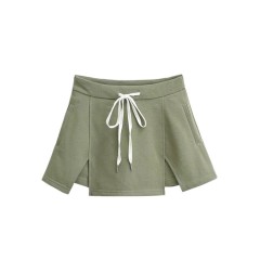 Drawstring Lace Up Skirt