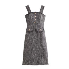 One Line Neck Strap Dress