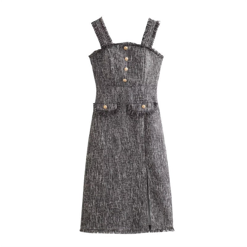 One Line Neck Strap Dress