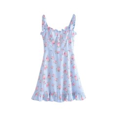 Vintage V-neck Strap Dress