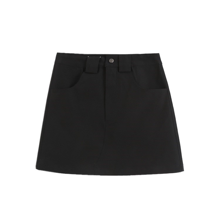 Vintage High Waist Pocket Skirt