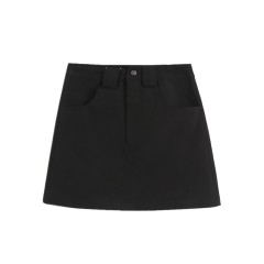 Vintage High Waist Pocket Skirt