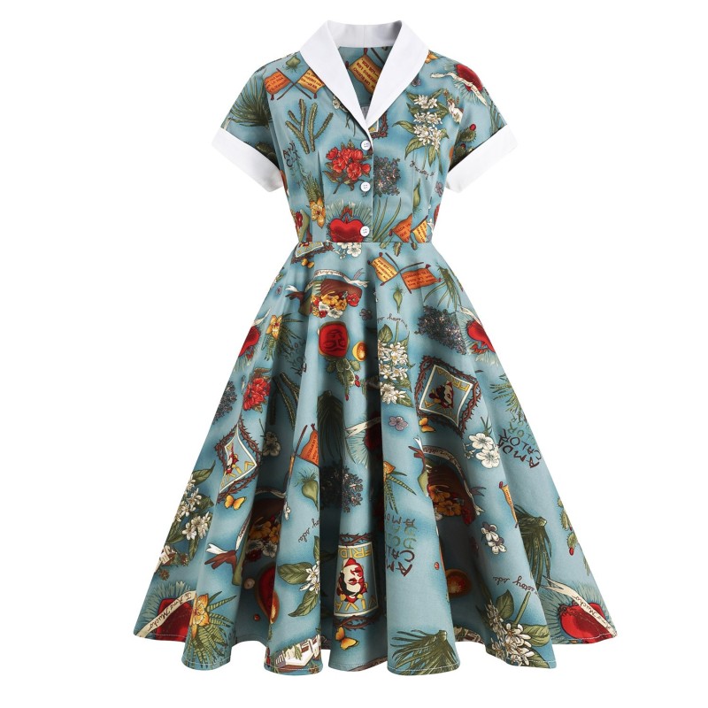 Large Swing Retro Dress
