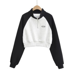Spliced Half Zip Top
