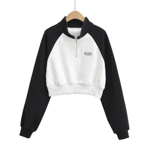 Spliced Half Zip Top