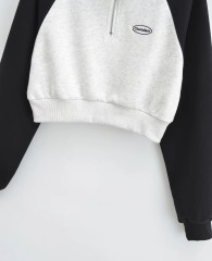 Spliced Half Zip Top
