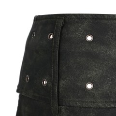 Metal Buckle PU Leather Short Skirt