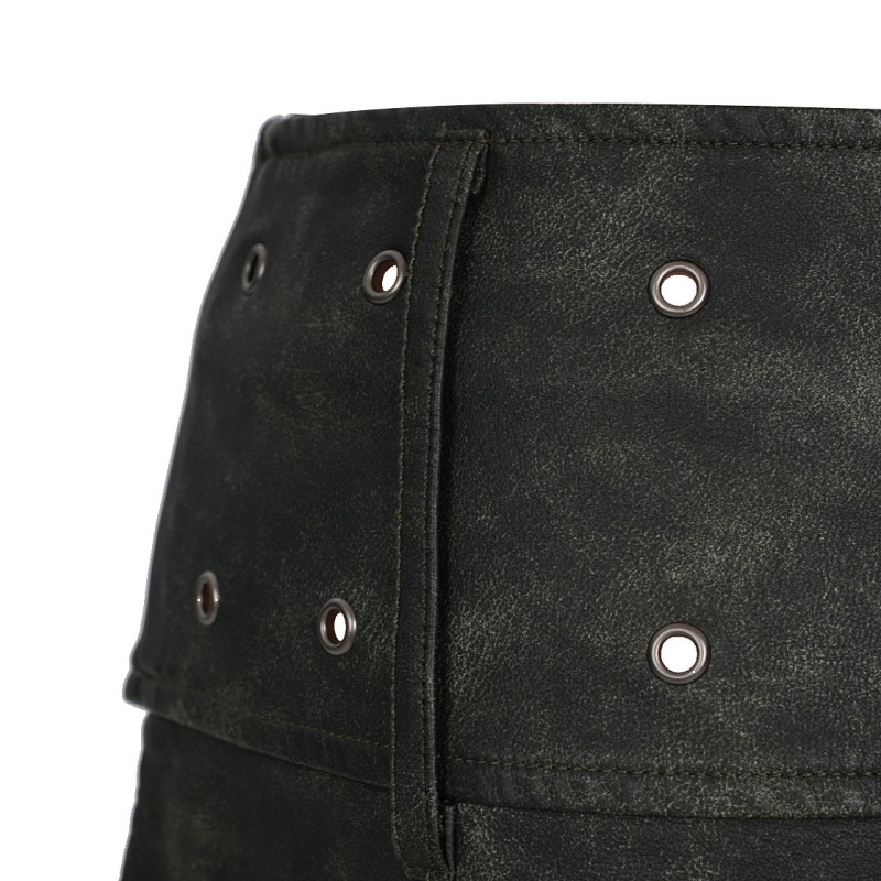 Metal Buckle PU Leather Short Skirt
