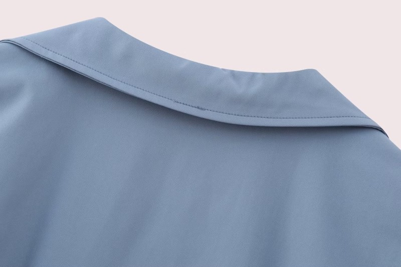 Wide Pleated Shirt Style Dress
