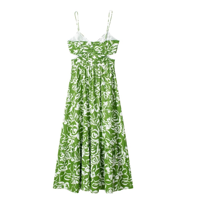 Printed Midi Strap Dress