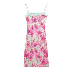 Fragmented Floral Suspender Dress