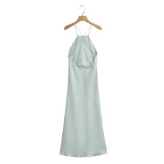 Silk Satin Suspender Dress