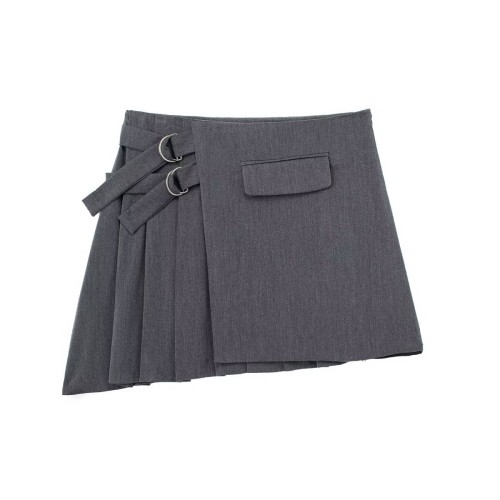 Wide Pleated Mini Skirt