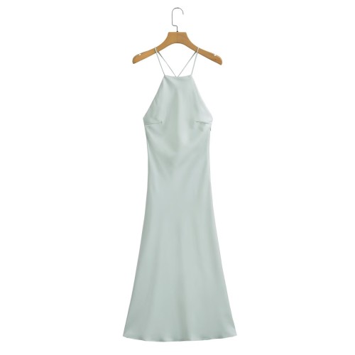 Silk Satin Suspender Dress