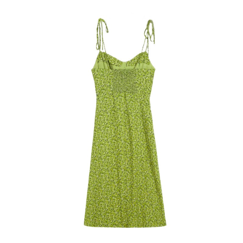 Fragmented Floral Suspender Dress