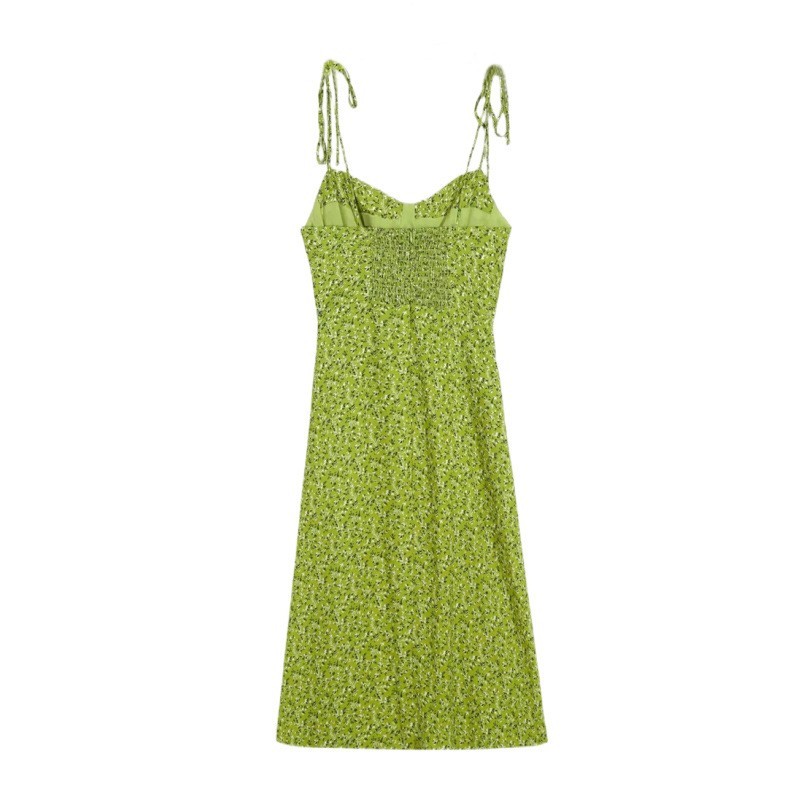 Fragmented Floral Suspender Dress