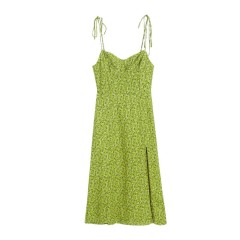 Fragmented Floral Suspender Dress