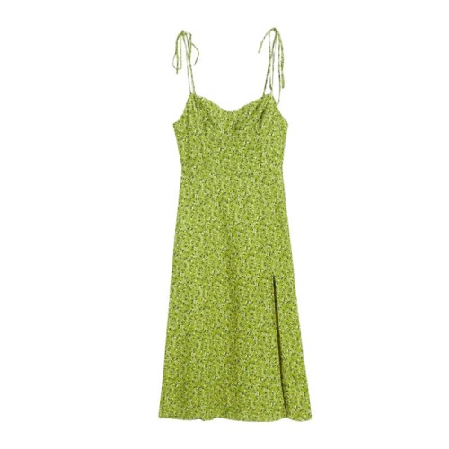 Fragmented Floral Suspender Dress