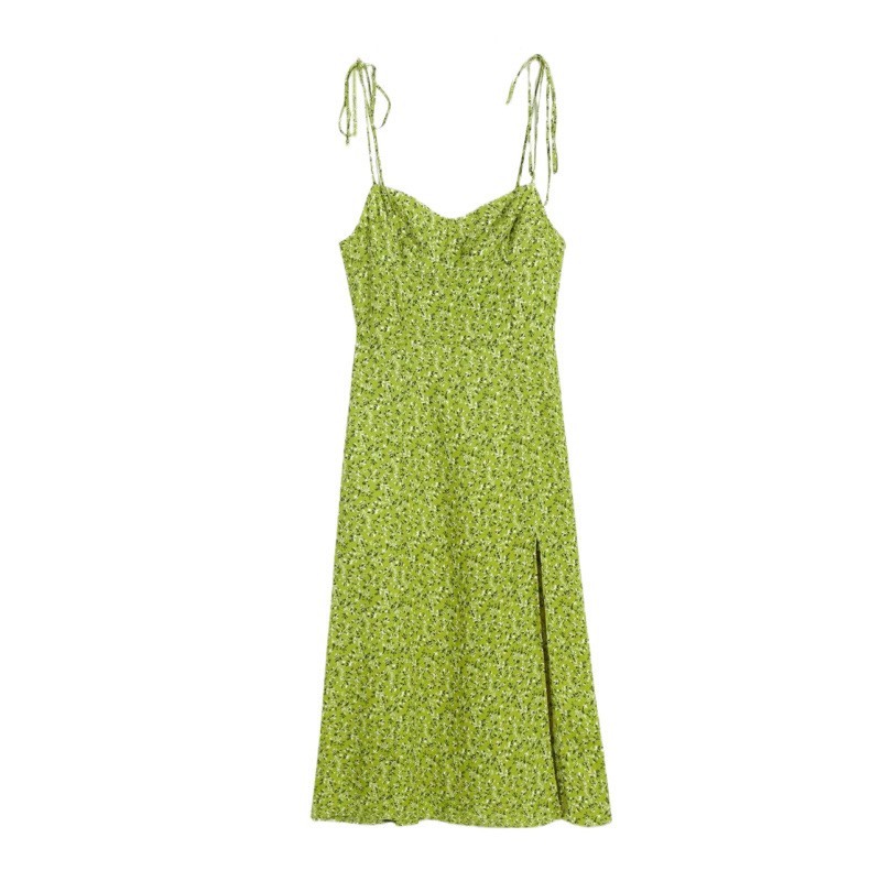 Fragmented Floral Suspender Dress