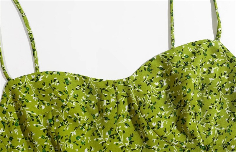 Fragmented Floral Suspender Dress
